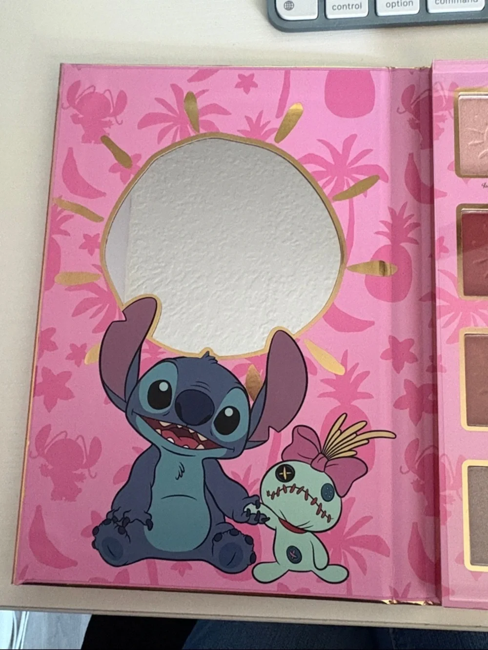 Disney Pink & Blue Stitch Decorative Eyeshadow Palette. New
